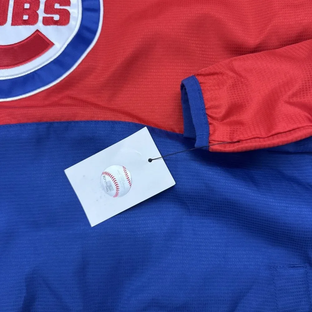 G-III Sports MLB Chicago Cubs Men's XL Pullover Windbreaker Side Zip Warmup NWT